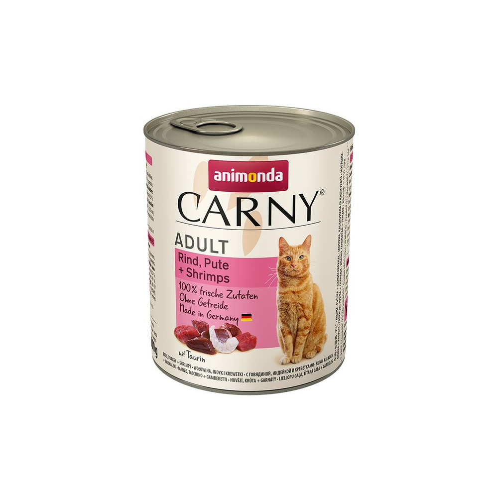 Animonda Carny Adult Wołowina, Indyk + Krewetki puszka 800g