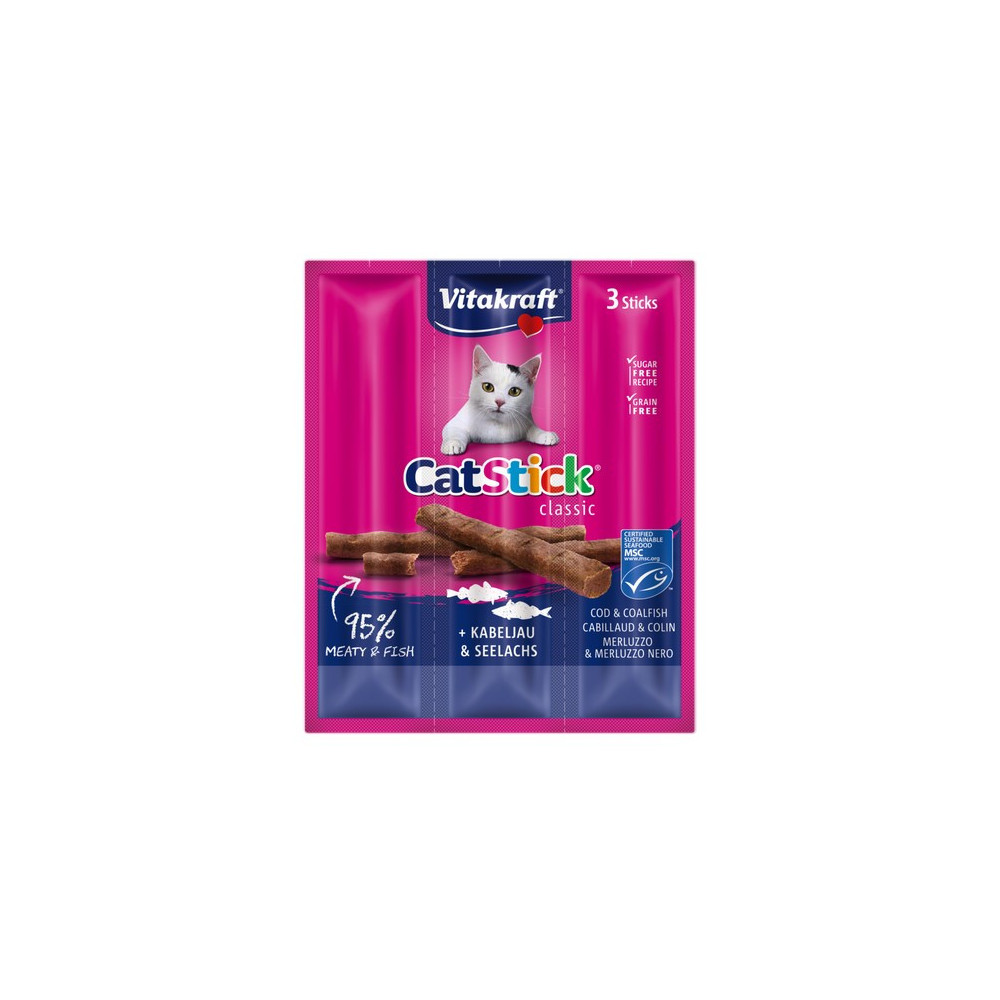 Vitakraft Cat Stick Classic Dorsz i Czarniak 18g [2424003]