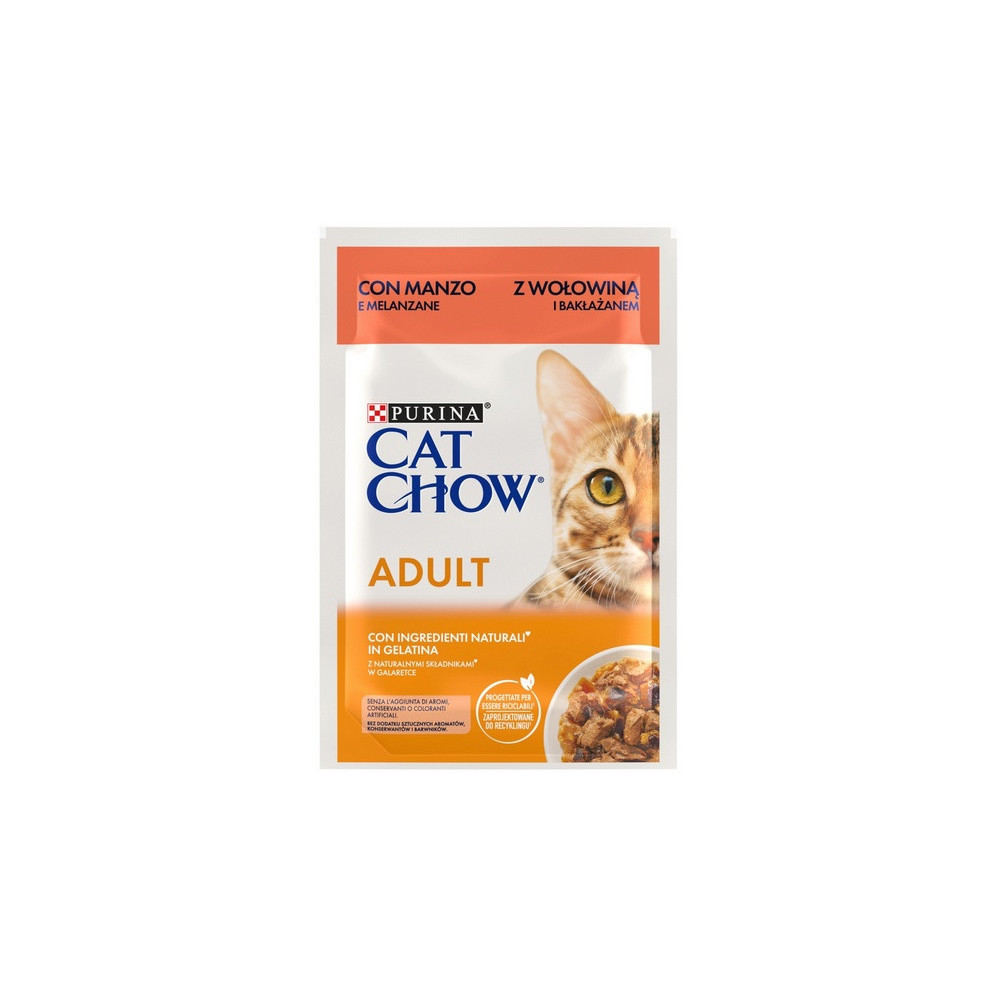 Purina Cat Chow Wołowina i bakłażan saszetka 85g