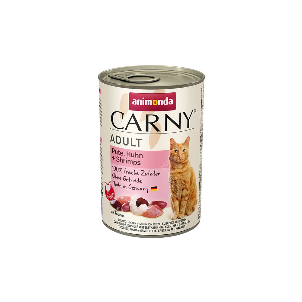 Animonda Carny Adult Indyk, Kurczak + Krewetki puszka 400g
