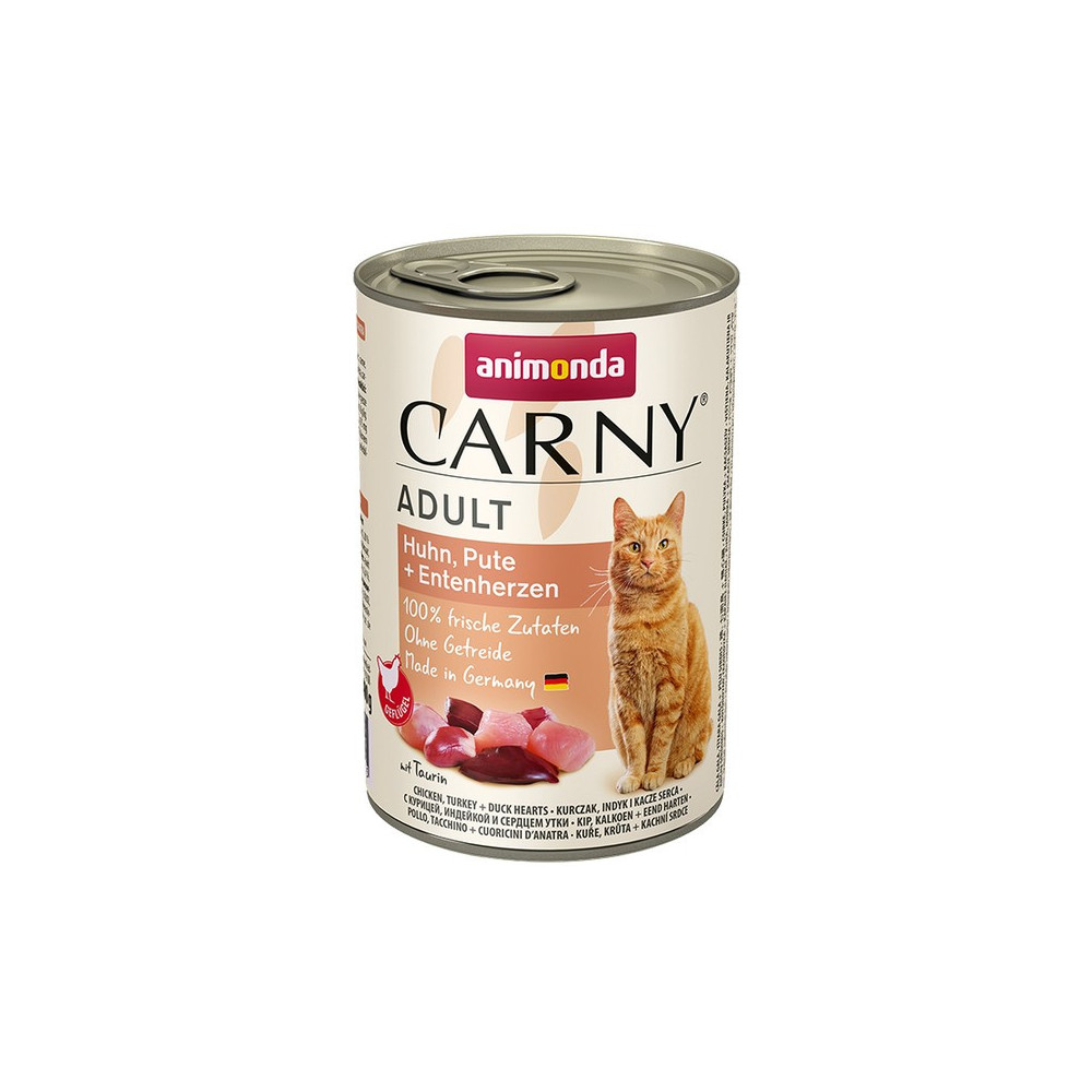 Animonda Carny Adult Kurczak, Indyk + Kacze serca puszka 400g