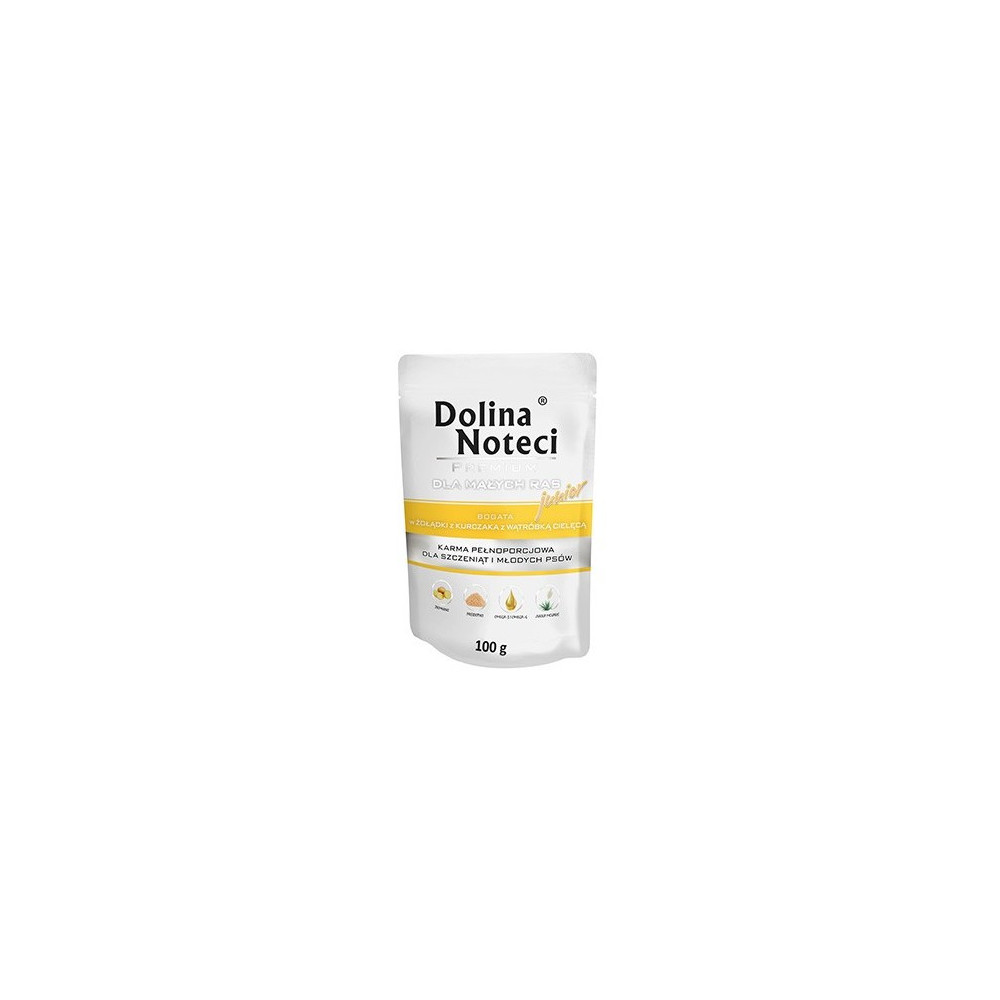 Dolina Noteci Premium Pies Junior Żołądki kurczaka i wątróbka cielęca saszetka 100g