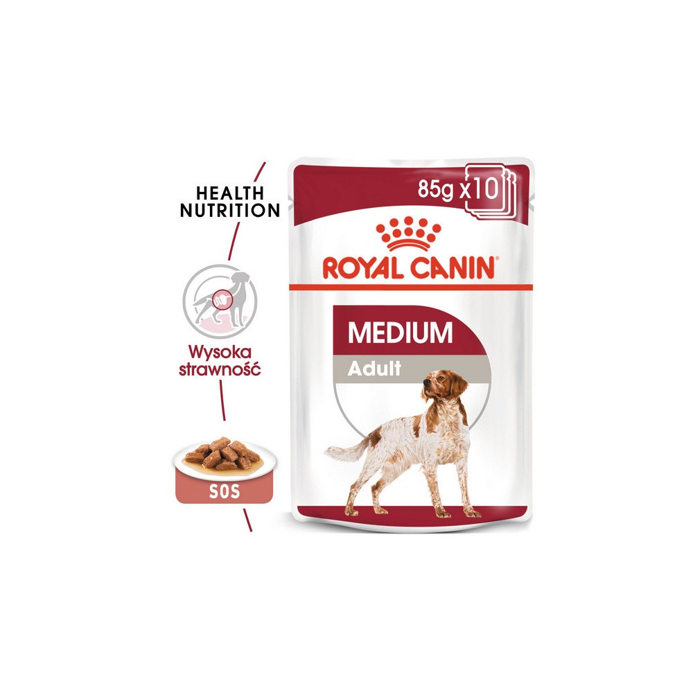 Royal Canin Medium Adult karma mokra w sosie dla psów dorosłych, ras średnich saszetika 140g