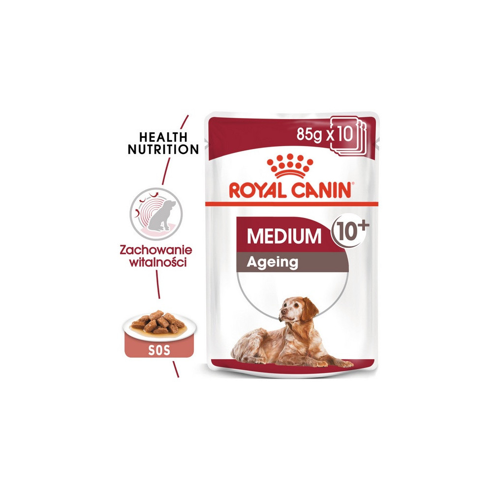 Royal Canin Medium Ageing 10+ karma mokra w sosie dla psów dojrzałych po 10 roku życia, ras średnich saszetka 140g