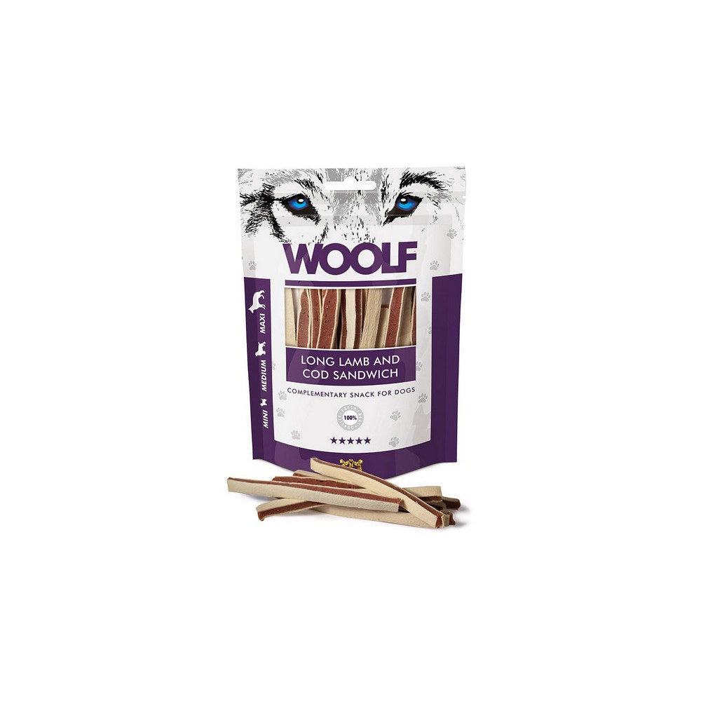 Woolf Soft Lamb & COD Sandwich Long 100g