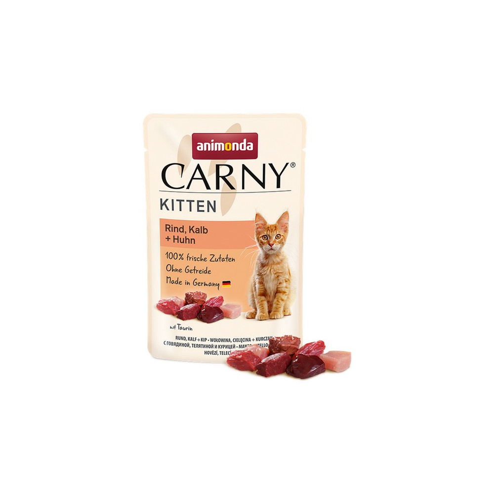Animonda Carny Kitten Wołowina, Cielęcina + Kurczak saszetka 85g