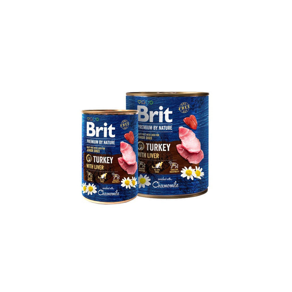 Brit Premium By Nature Turkey & Liver Junior puszka 400g