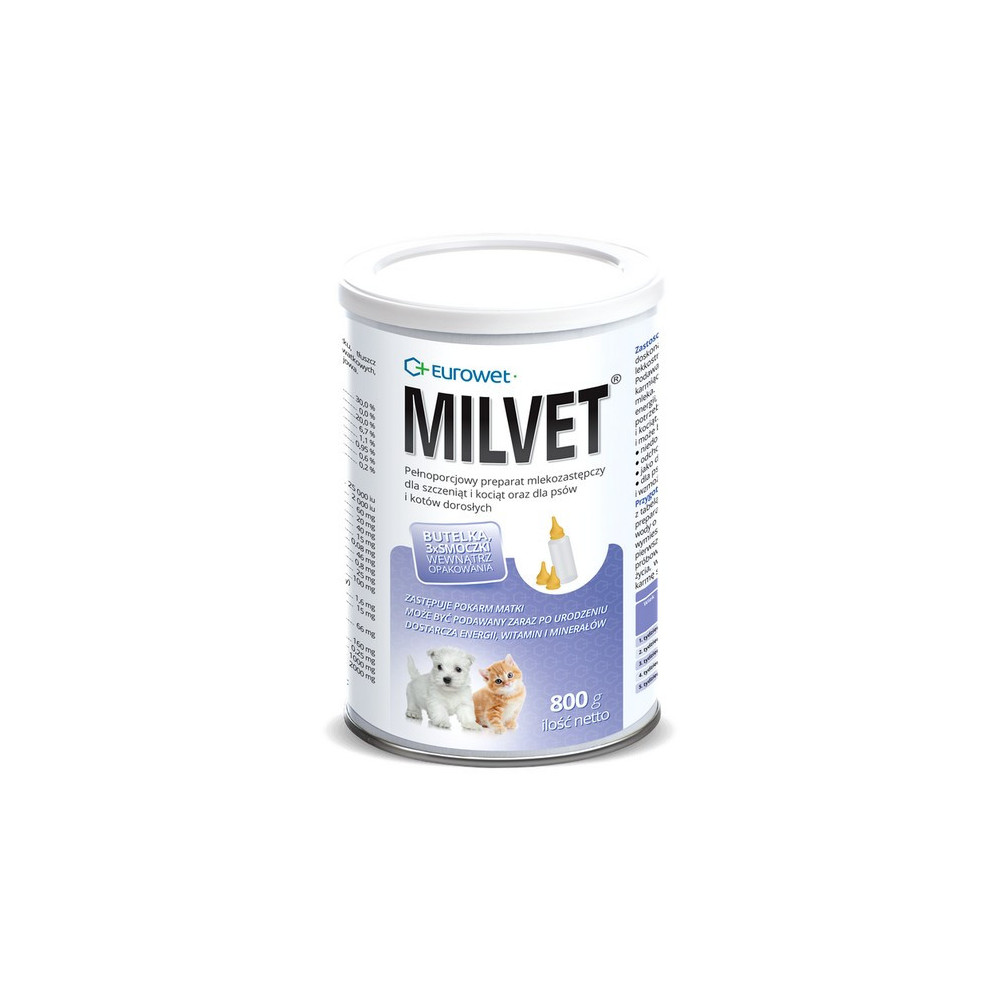 Milvet Preparat mlekozastępczy dla szczeniąt i kociąt 800g