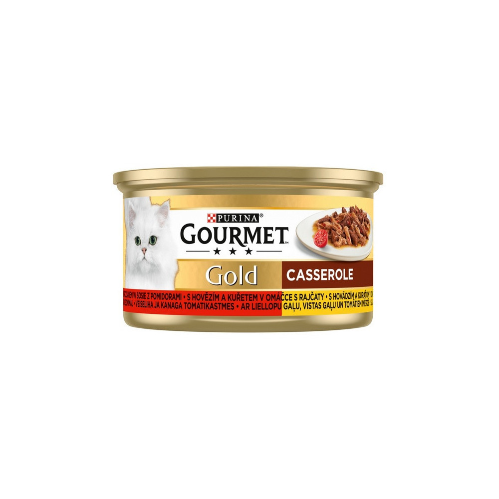 Gourmet Gold Wołowina i kurczak w sosie pomidorowym 85g
