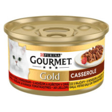 Gourmet Gold Wołowina i kurczak w sosie pomidorowym 85g
