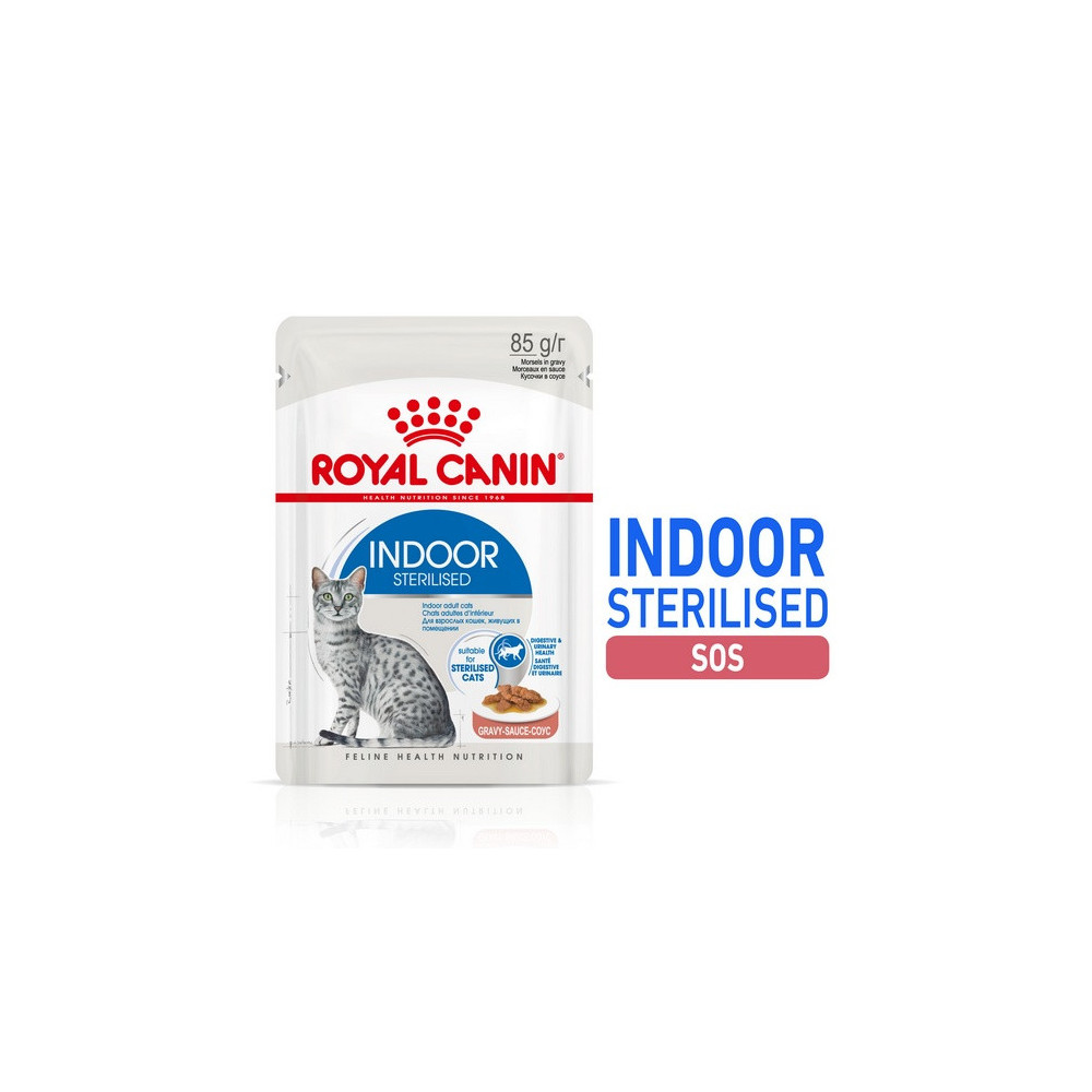 Royal Canin Indoor Sterilised sos karma mokra dla kotów dorosłych sterylizowanych, przebywających w domu saszetka 85g