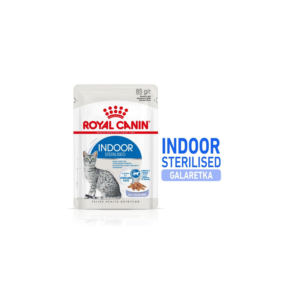 Royal Canin Indoor Sterilised Jelly karma mokra dla kotów dorosłych sterylizowanych, przebywających w domu saszetka 85g