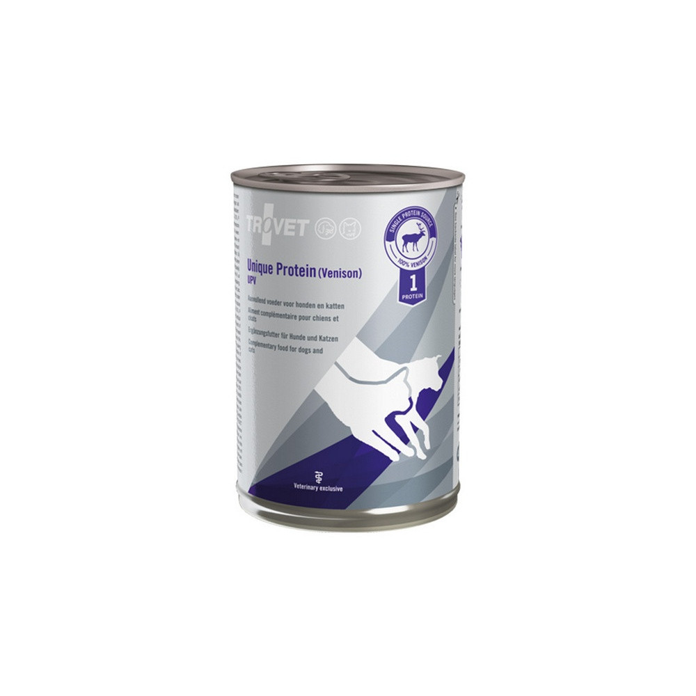 Trovet Unique Protein UPV Dziczyzna dla psa i kota puszka 400g