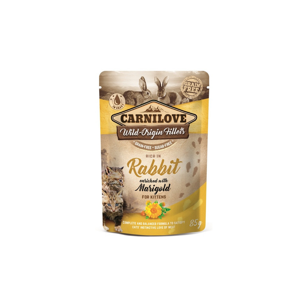 Carnilove Cat Rabbit & Marigold Kitten - królik i nagietek saszetka 85g