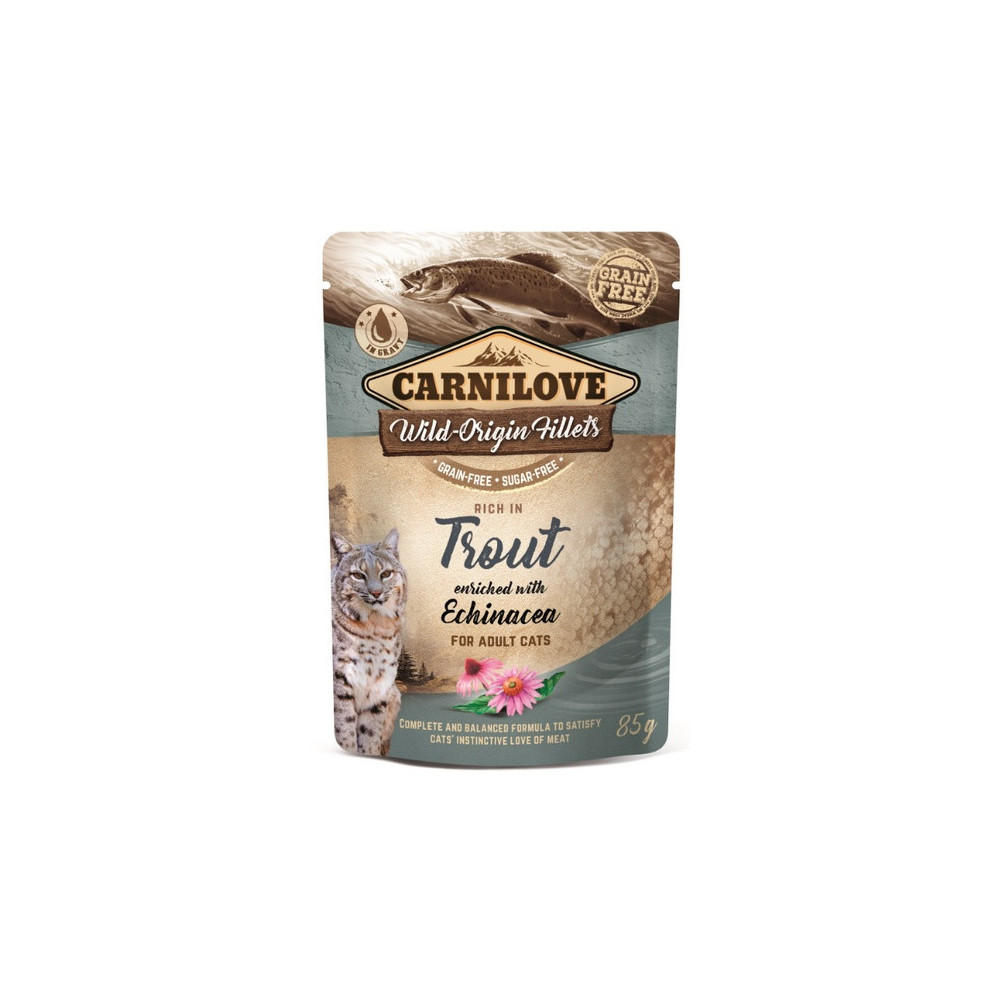 Carnilove Cat Trout & Echinacea - pstrąg i Echinacea saszetka 85g