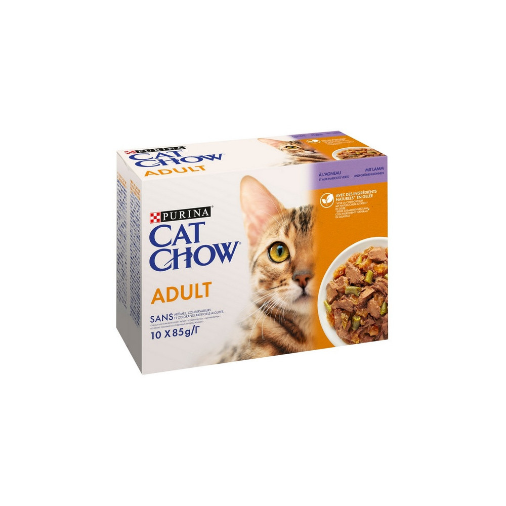 Purina Cat Chow Jagnięcina i zielona fasolka saszetki 10x85g