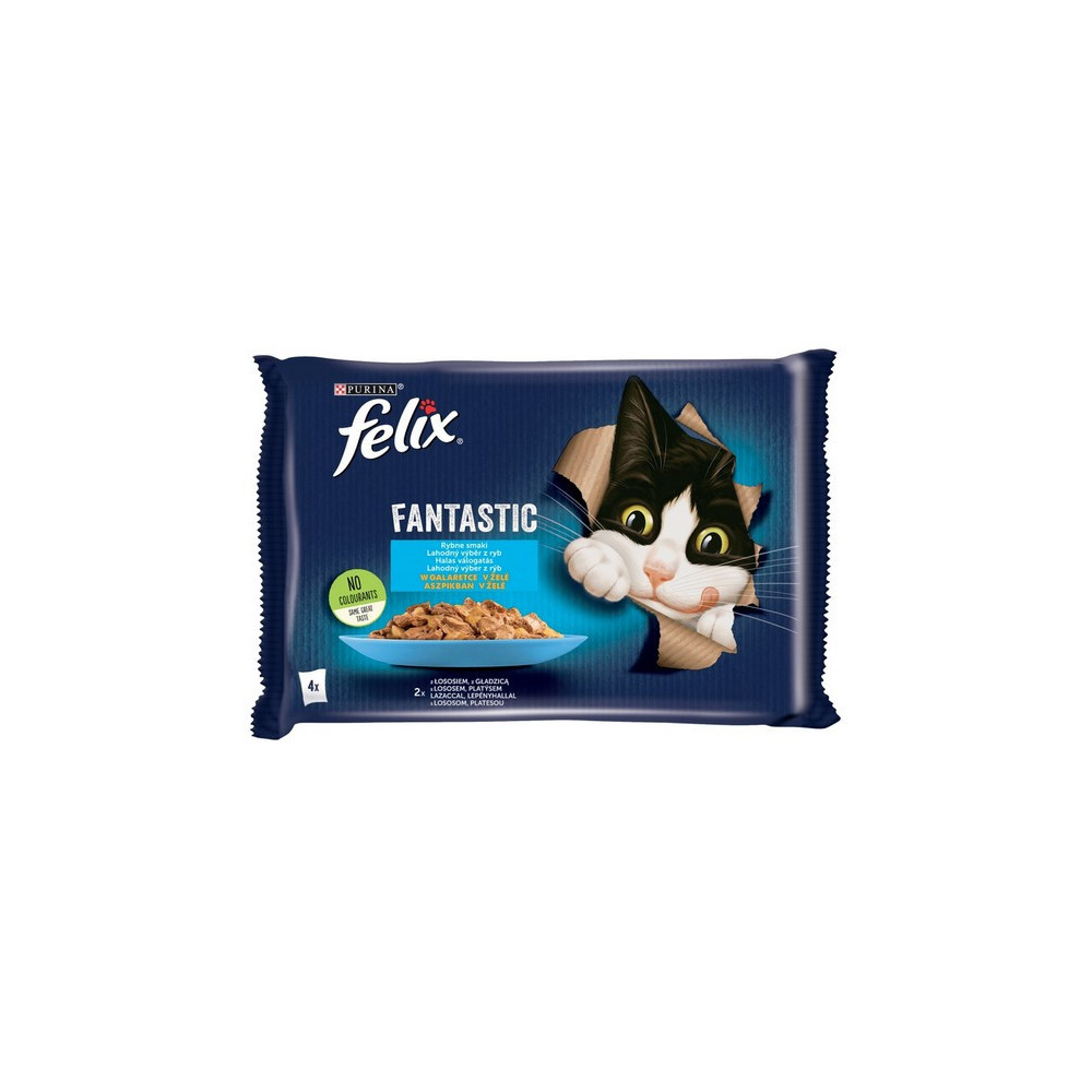 Felix Fantastic Rybne Smaki łosoś/gładzica w galaretce saszetki 4x85g