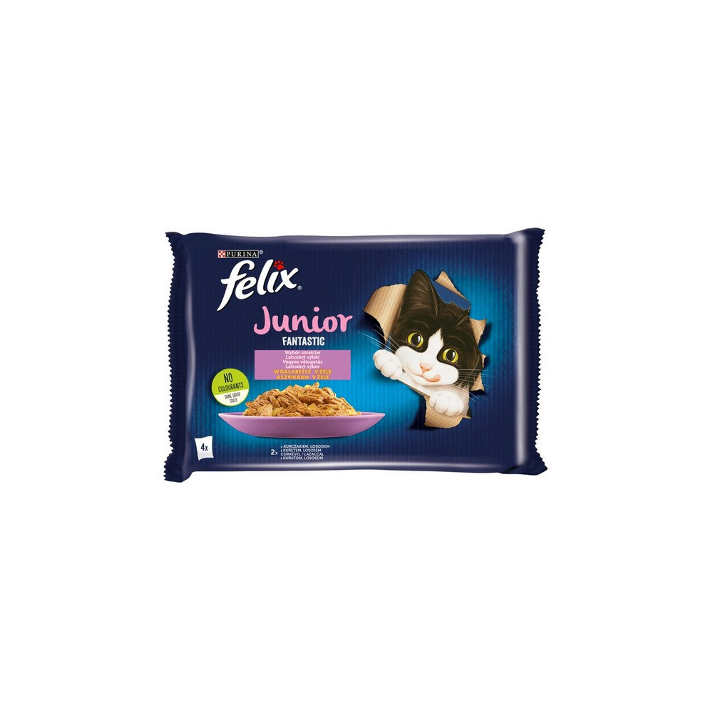 Felix Fantastic Junior kurczak/łosoś w galaretce saszetki 4x85g