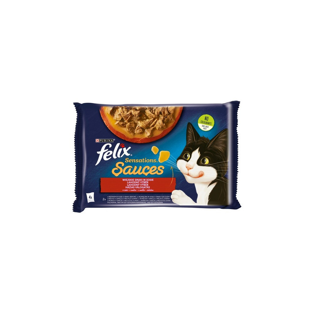 Felix Sensations Sauces Wiejskie Smaki indyk/jagnięcina w sosie saszetki 4x85g