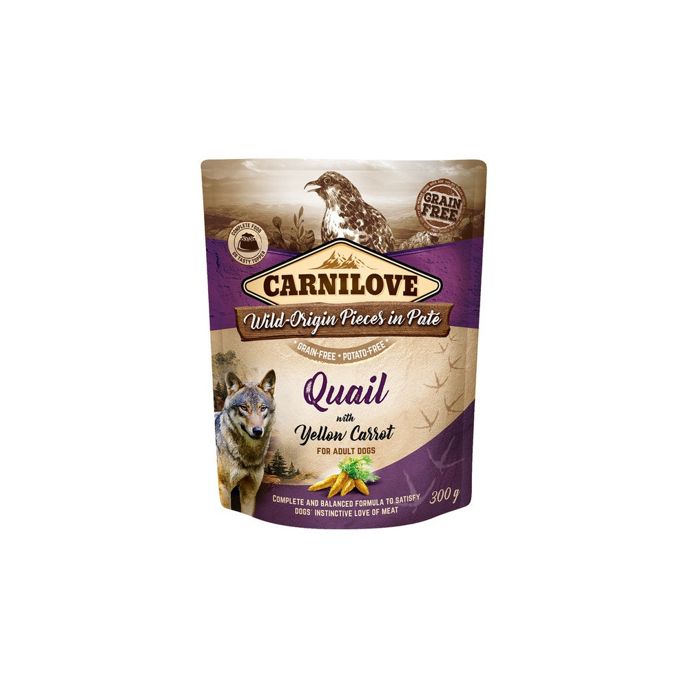 Carnilove Dog Quail & Yellow Carrot - przepiórka i żółta marchew saszetka 300g