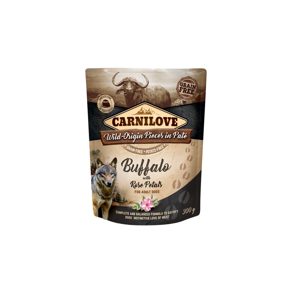 Carnilove Dog Buffalo & Rose Petals - bawół i płatki róży saszetka 300g