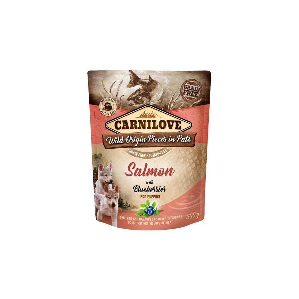 Carnilove Dog Salmon & Blueberries for Puppies - łosoś i jagody saszetka 300g