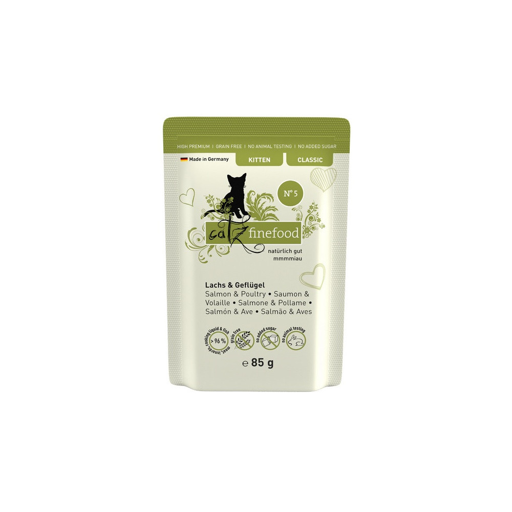 Catz Finefood Classic Kitten N.05 Łosoś i drób saszetka 85g
