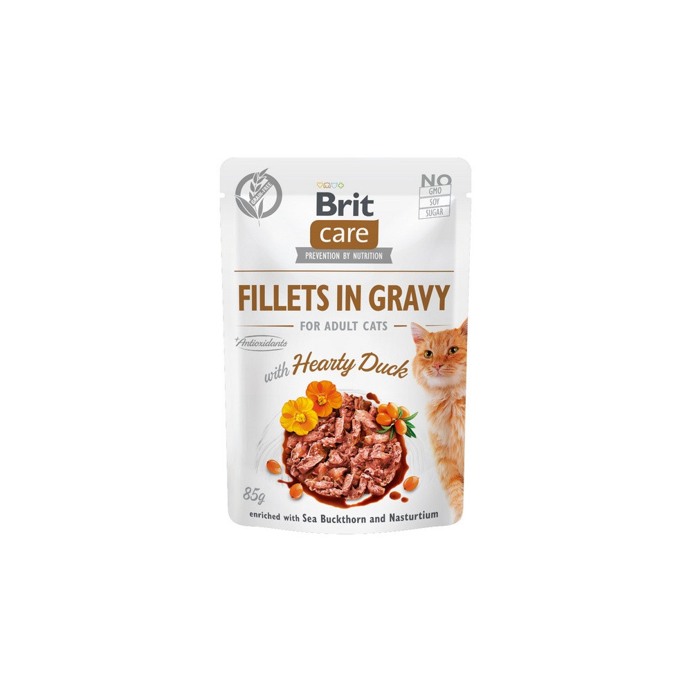 Brit Care Cat Fillets In Gravy Hearty Duck saszetka 85g