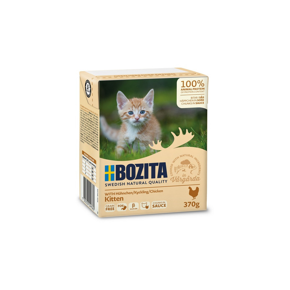 Bozita z Kurczakiem dla kociąt - kawałki w sosie kartonik 370g