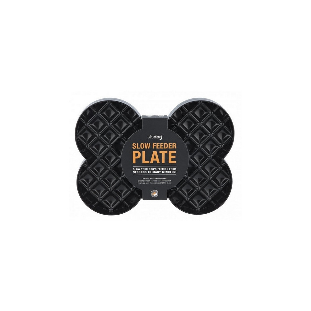 SloDog Slow Feeder Plate Miska spowalniająca duża kość czarna