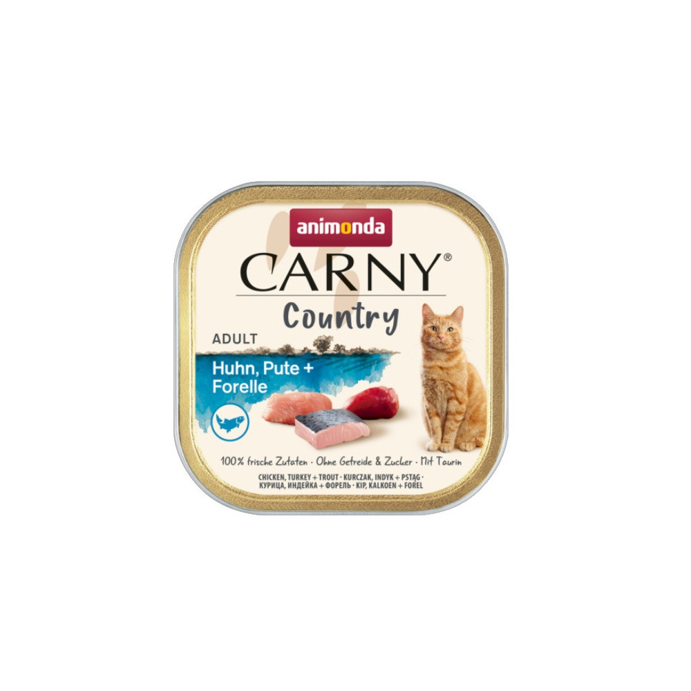 Animonda Carny Country Adult Kurczak, Indyk i Pstrąg tacka 100g
