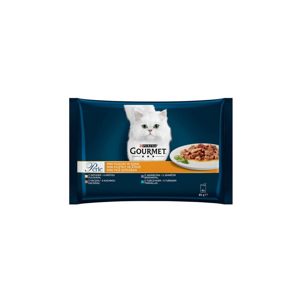 Gourmet Perle Indyk/Kaczka/Tuńczyk/Jagnięcina w sosie saszetki 4x85g