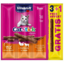 Vitakraft Cat Stick Classic indyk + jagnięcina 4szt (3+1 gratis)
