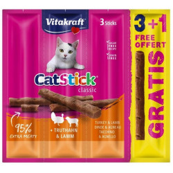 Vitakraft Cat Stick Classic indyk + jagnięcina 4szt (3+1 gratis)