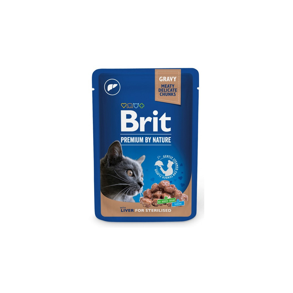Brit Premium By Nature Cat Sterilised Liver sos saszetka 100g