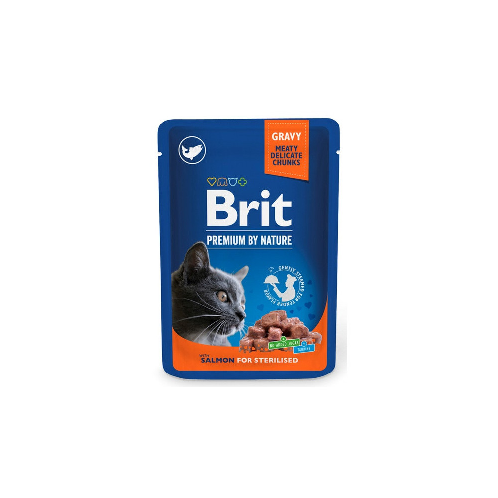 Brit Premium By Nature Cat Sterilised Salmon sos saszetka 100g