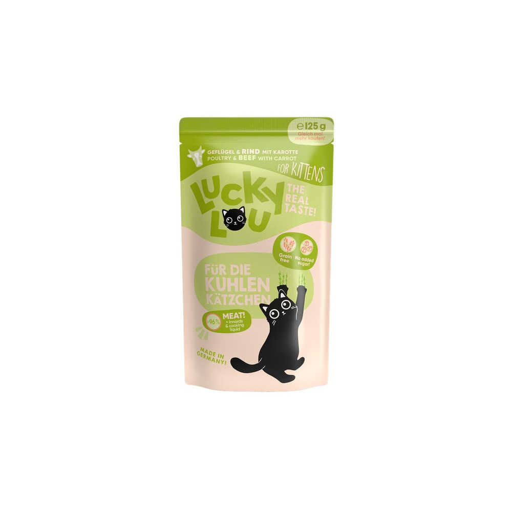 Lucky Lou Lifestage Kitten Drób i wołowina saszetka 125g