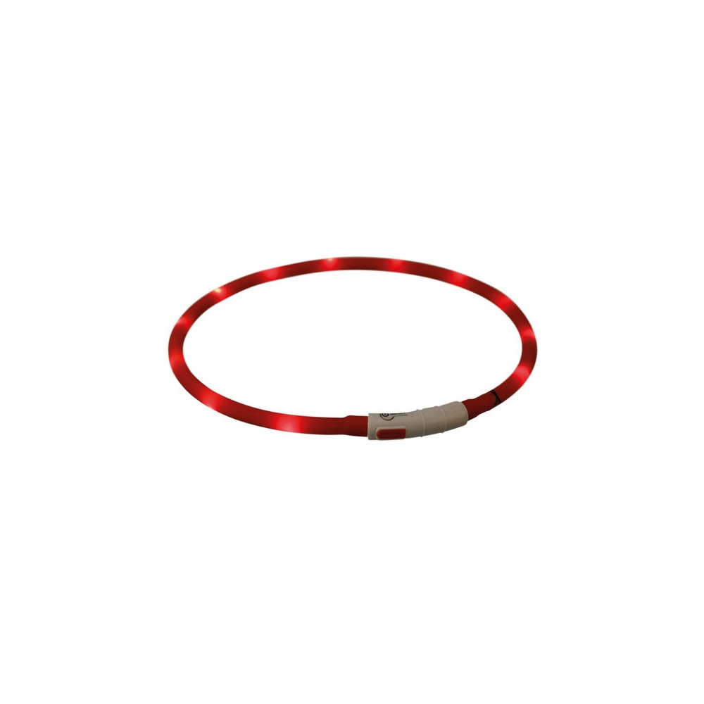 Trixie Opaska LED USB silikonowa XS-XL 70/1cm czerwona