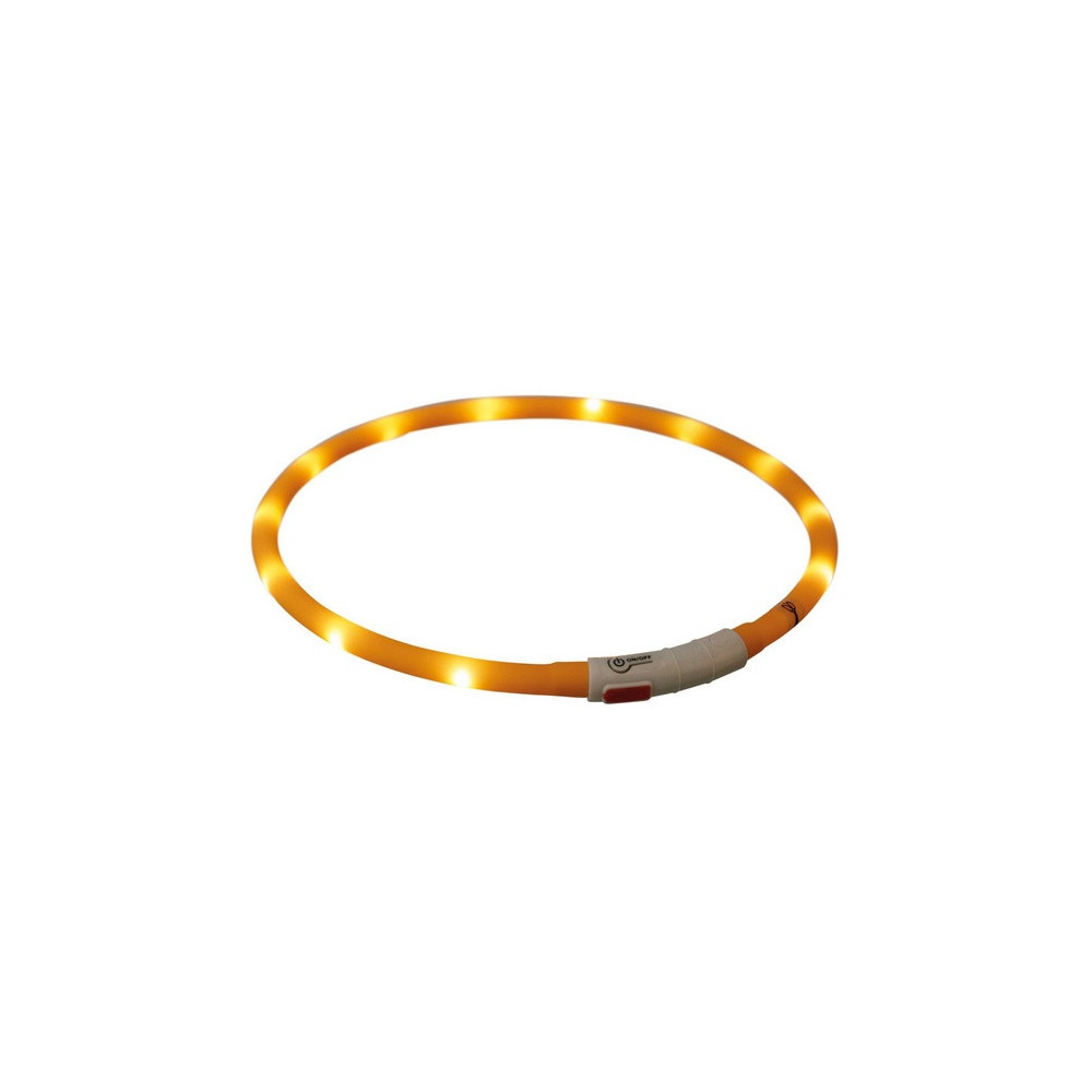 Trixie Opaska LED USB silikonowa XS-XL 70/1cm pomarańczowa