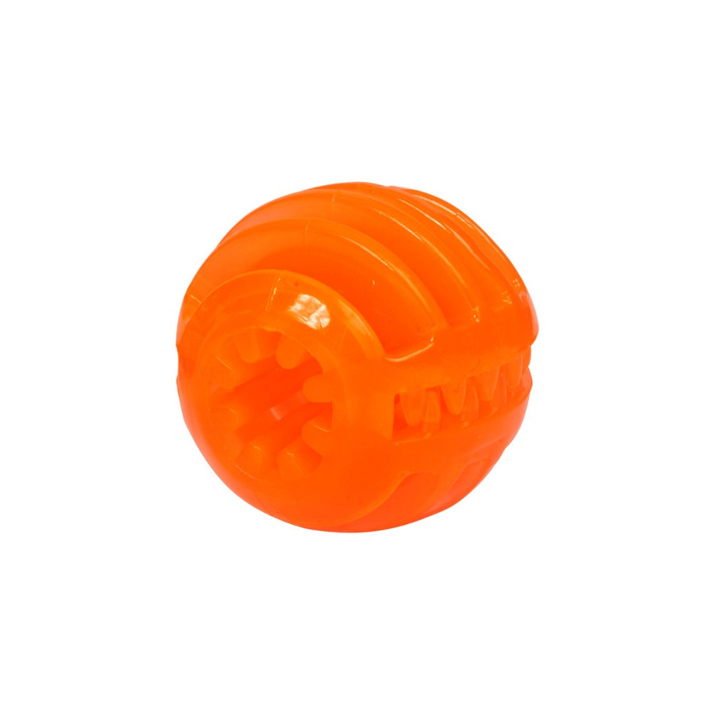 Dingo Zabawka dla psa - Smakowita piłka z rowkami 7,5cm pomarańczowa