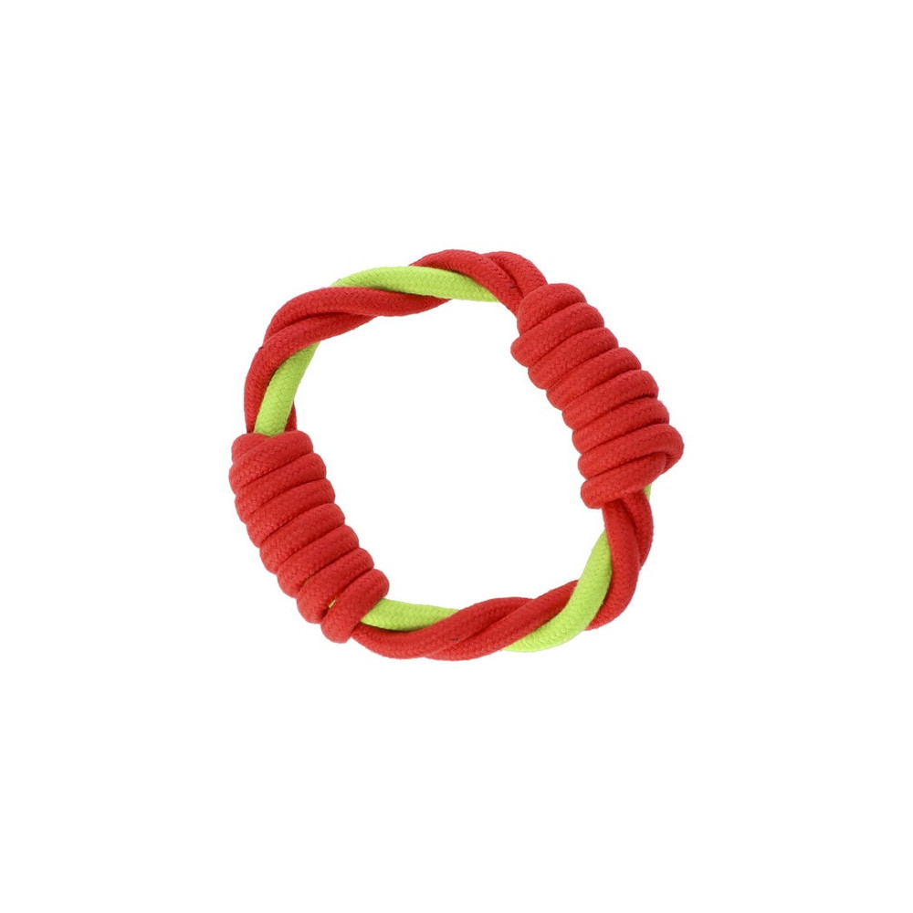 Dingo Zabawka dla psa - Ringo zaplatane Energy 18cm czerwono-zielone