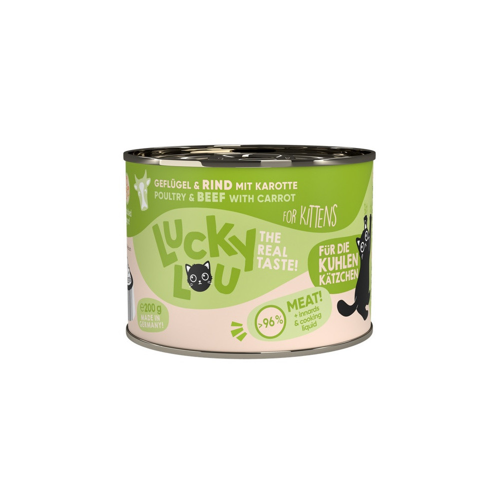 Lucky Lou Lifestage Kitten Drób i wołowina puszka 200g
