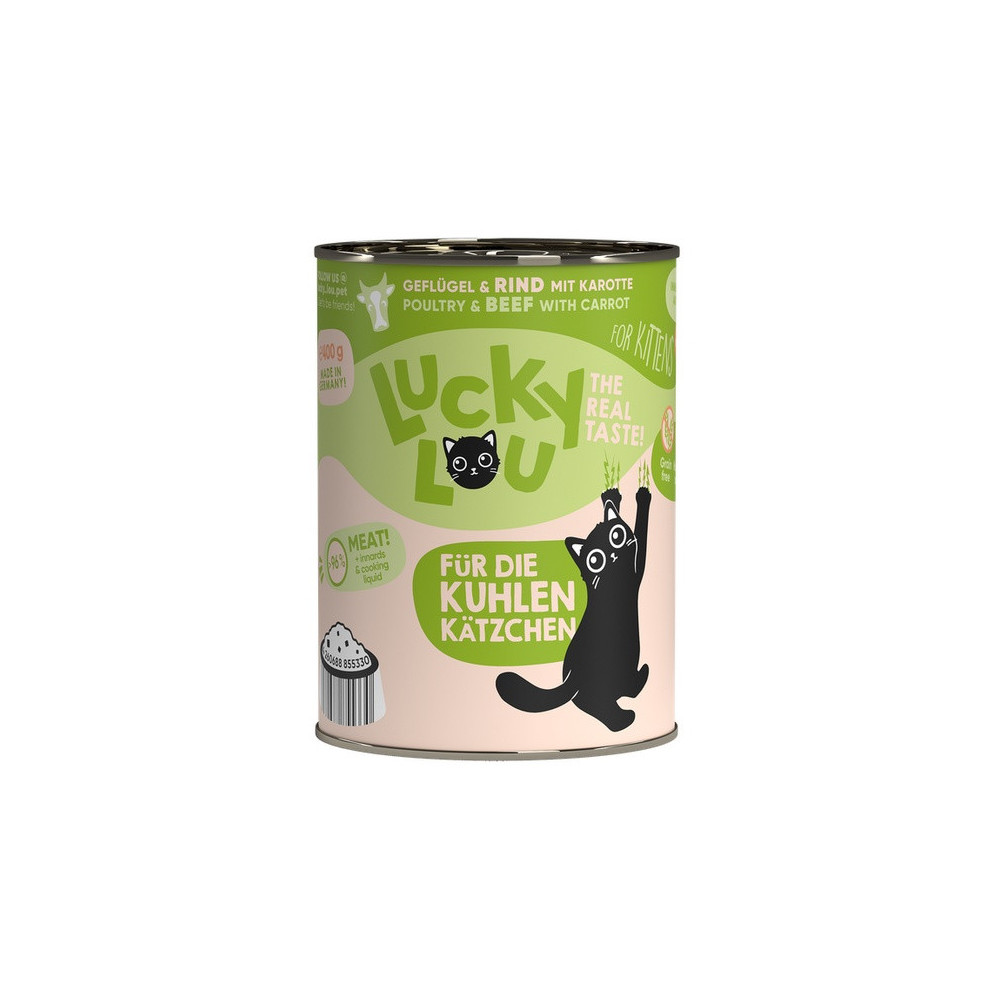 Lucky Lou Lifestage Kitten Drób i wołowina puszka 400g