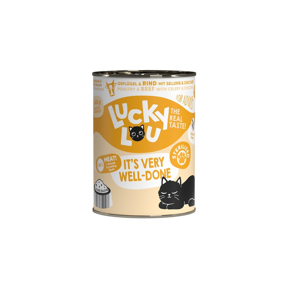 Lucky Lou Lifestage Sterilized Drób i wołowina puszka 400g