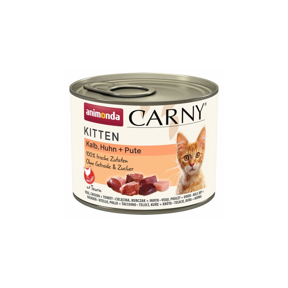 Animonda Carny Kitten Cielęcina + Kurczak + Indyk puszka 200g