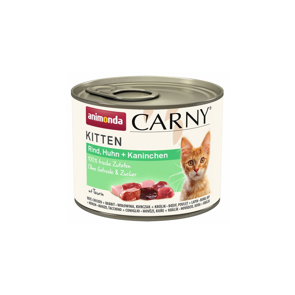 Animonda Carny Kitten Wołowina, Kurczak + Królik puszka 200g
