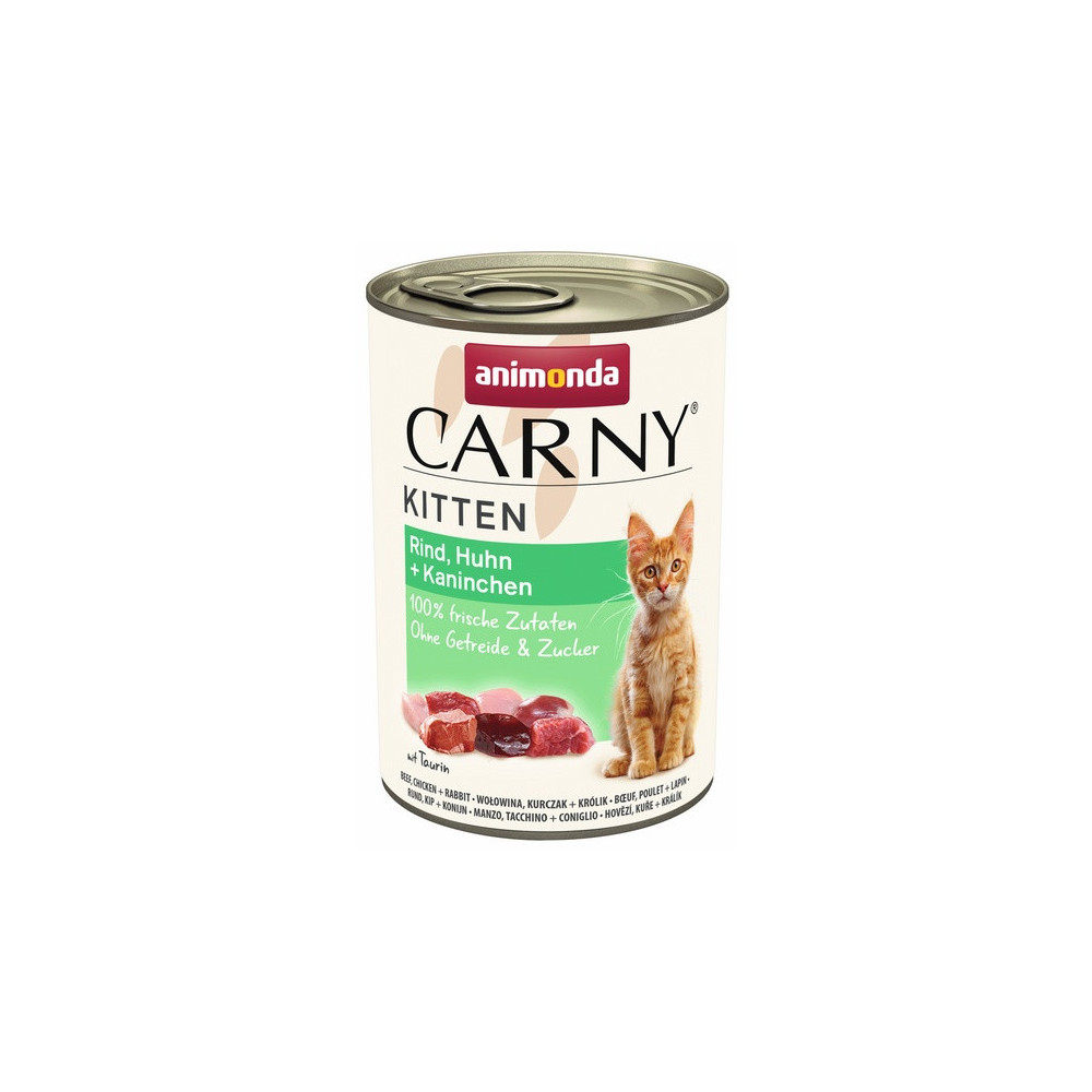 Animonda Carny Kitten Wołowina, Kurczak + Królik puszka 400g