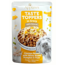 Applaws Taste Toppers Saszetka dla psa - kurczak, fasola, dynia i groszek w sosie 85g