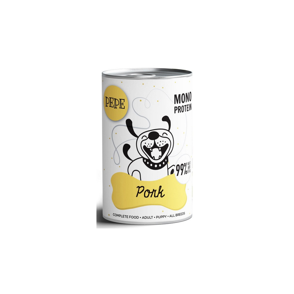 Paka Zwierzaka PEPE Pork (wieprzowina) puszka 400g