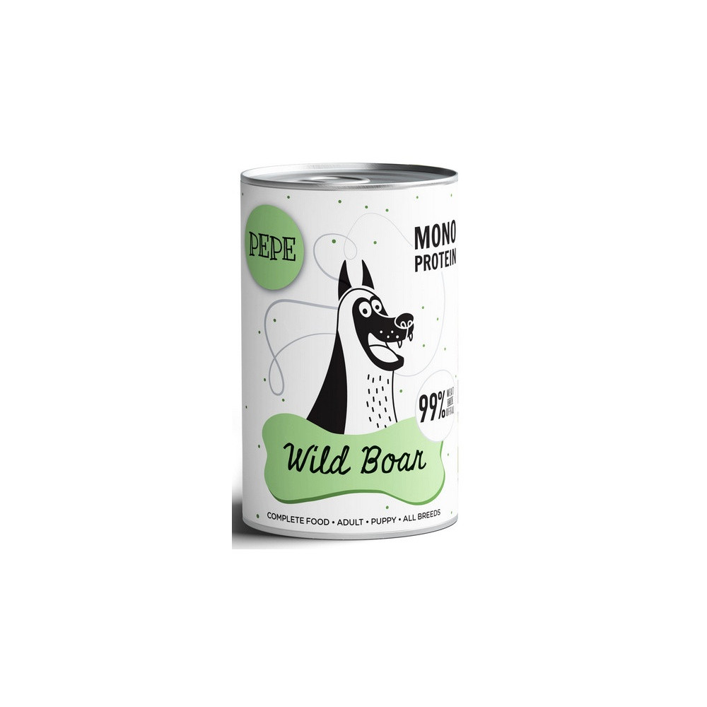 Paka Zwierzaka PEPE Wild Boar (dzik) puszka 400g